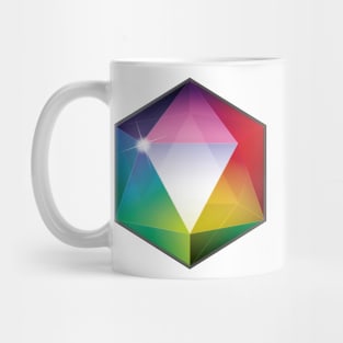 Rainbow Transparent 20 Sided Die Mug
